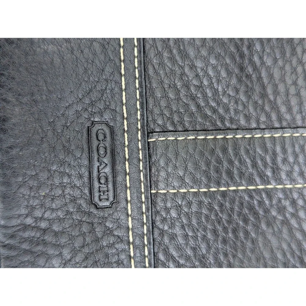 Y2K Coach 10285 Black Pebbled Leather Crossbody Swing Pack Shoulder Bag Purse